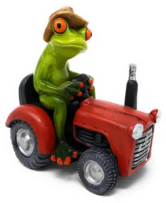 Produktbild von Dekofigur Frosch auf rotem Traktor Bauernfrosch H. 16cm Formano Froschhausen