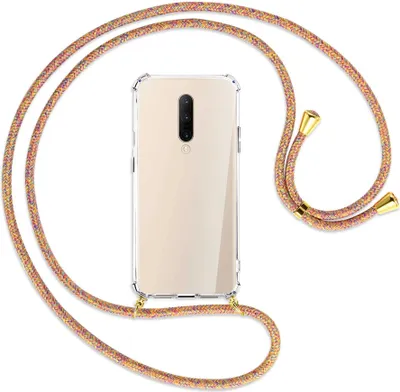 Produktbild von Handykette Backcover-Schutzhülle mit Band (Metall goldfarben) für OnePlus 7 Pro - Rainbow