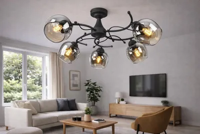 Zdjęcie produktu dla Euro-Lamp Lampa Sufitowa Eliza 5 czarna 5x60W PRODUCENT