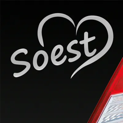 Produktbild von Auto Aufkleber Hansestadt Soest Herz Stadt City Liebe Love 13x8 cm Silber Sticker Heckscheibenaufkleber