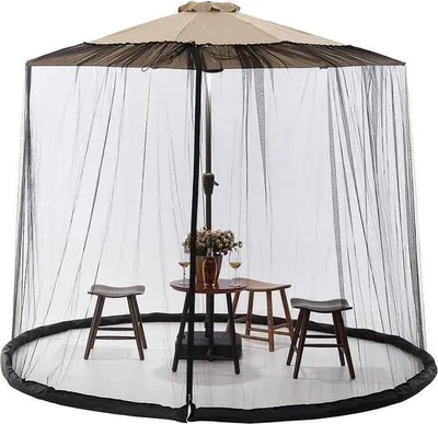Produktbild von Patio-Schirmnetz 12ft für Außenterrasse - Polyester - schwarz - 380 x 240 cm