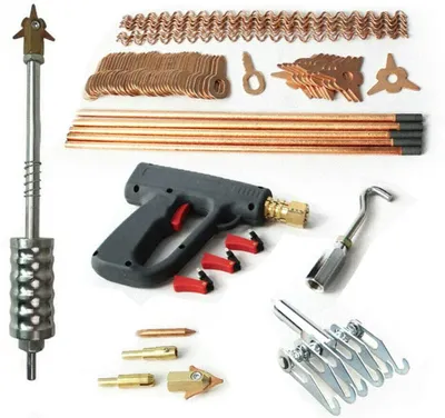 Obrázek produktu pro Sada nástrojů pro odstraňování důlků Sada nástrojů pro bodové svařování elektrodami Spotter Dent Puller Dent Repair Tool Kit (86 ks)