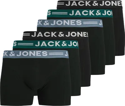 Produktbild von Jack & Jones 6er Pack Sense Retro Short / Pant Elastischer Bund mit Logo, Dehnbarer Jerseystoff, Bequeme Passform