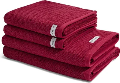 Produktbild von Ross Selection 2 X Handtuch 2 X Duschtuch im Set Frottee aus Bio Baumwolle 540 g/m², Weich saugstark und schnell trocknend, Gewebte Bordüre in vielen Farben