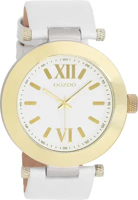 Obrázok produktu pre Oozoo náramkové hodinky Biela koža Vintage série Pánske analógové Quartz hodinky UOC5756A