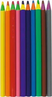 Produktbild von 10 dicke Jumbo Dreikant-Buntstifte / 10 verschiedene Farben