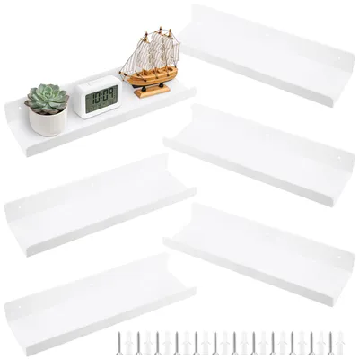 Productafbeelding van Set van 6 witte wandplanken van acryl