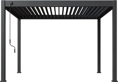 Obrázek produktu pro Hliníková bioklimatická pergola Rojaplast Intro Neo 360 x 300 x 255 cm volně stojící s ocelovou lamelovou střechou antracit