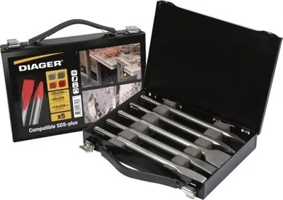 Image de Coffret pic et burin SDS Plus DIAGER - 5 pièces - 111C