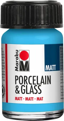 Produktbild von Marabu Farbe "Porcelain & Glass" matt 15 ml hellblau