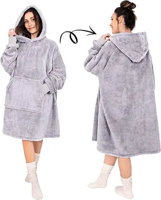 Immagine prodotto di Felpa-coperta oversize grigia unisex