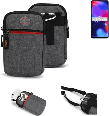 Produktbild von K-S-Trade Holster Gürteltasche kompatibel mit Xiaomi Redmi Note 11 Pro+ India Handy Tasche Schutz Hülle grau Zusatzfächer 1x