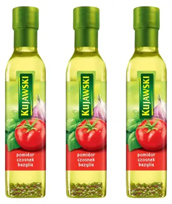 Produktbild von Rapsöl mit Tomaten Knoblauch & Basilikum 3x 250ml Gewürzöl Würzöl - Öl Kujawski