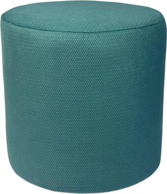 Produktbild von Velours-Hocker MAKALU 40x40 cm rund – stilvoller Fußhocker aus weichem Samt – Türkis