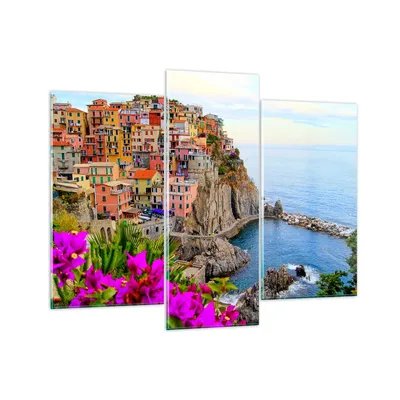 Produktbild von Bilder auf glas - Italien küste felsen landschaft - 130x100cm - Glasbilder - Wandbilder - Kunstdruck - Wanddekoration aus Glas - Glas Bilder - Wandbild auf Glas - GCB130x100-2684