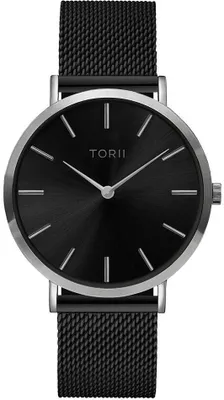 Produktbild von Damen- und Herrenuhr TORII S38BM.BS in klassischem Schwarz.