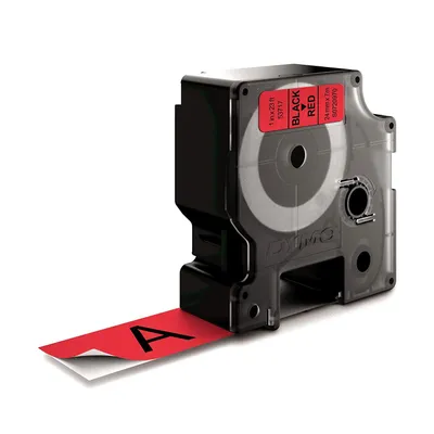 Image de DYMO D1 Standard - Black on Red - 24mm ruban d'étiquette
