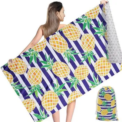 Produktbild von Famanu Strandhandtuch 180 x 90 cm - Mikrofaser mit Tragetasche