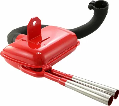 Immagine prodotto di Marmitta SIP Racing rossa silenziatore cromato doppio scarico e colletore inclusi