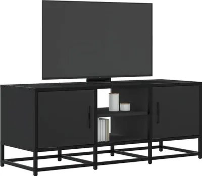 Zdjęcie produktu dla Maison Exclusive – szafka pod telewizor czarna 100 x 35 x 41 cm materiał drewnopochodny i metal