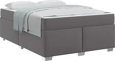 Produktbild von vidaXL Bettrahmen mit Matratze Grau 140 x 200 cm Stoff