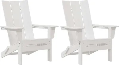 Produktbild von vidaXL Gartenstuhl 2 stk. Weiß Polyethylen