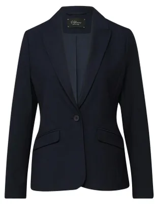 Produktbild von s.Oliver Blazer Slim Fit, halblange Silhouette, Viskosemix, Knopfverschluss, klassische Pattentaschen