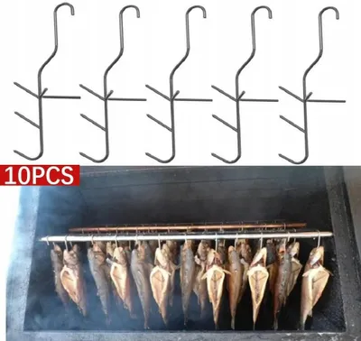 Produktbild von Dreifach Räucherhaken Edelstahl für Fisch 10 Stück