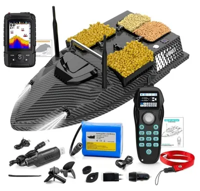 Obrázek produktu pro Loďka na návnady iUni V803 PRO, GPS, lokalizátor ryb, 18000 mAh, 4 přihrádky