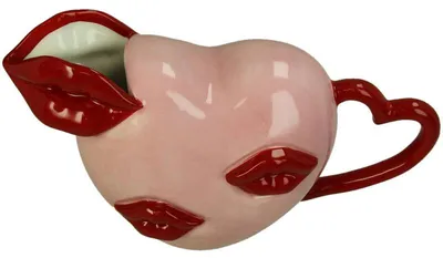 Productafbeelding van HD Collectie Vaas Hart, keramiek, roze, 27x10,5x16 cm