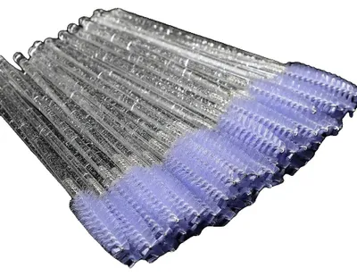 Immagine prodotto di Spazzola per ciglia, versatile per ciglia e sopracciglia, confezione da 50 pezzi, 50 pezzi di colore trasparente con sfumature viola