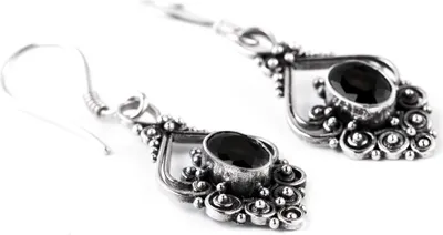 Produktbild von Silberohränger  Schwarze Zirkonia Kristalle Schmuck 925er Silber