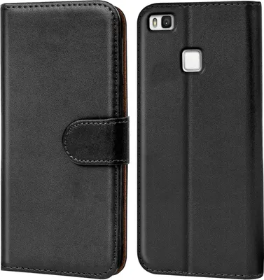 Produktbild von Conie Klapp Tasche für Huawei P9 Lite Kartenfach Rundumschutz Hülle in Schwarz