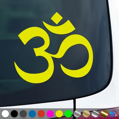 Produktbild von PantherPixel Om Aufkleber Ohm Buddhismus Meditation Yoga Sticker Auto Geschenkidee Farbe Neon-Gelb