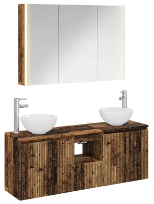 Productafbeelding van vidaXL Badkamerkast-set, 4 stuks, gerecycled hout, houtvezel