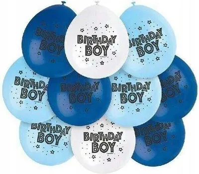 Produktbild von Happy Birthday Ballons, Junge, 9 Zoll, 10 Stück.