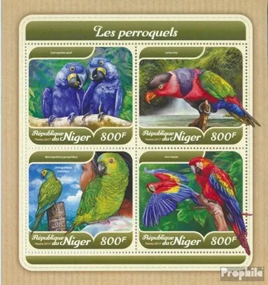 Produktbild von Briefmarken Niger 2017 Mi 5408-5411 Kleinbogen (kompl. Ausg.) postfrisch Papageien