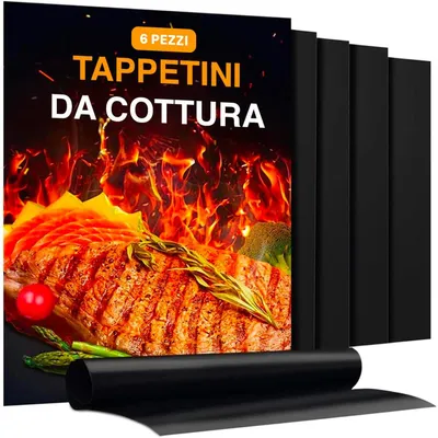 Produktbild von Silikonmatten für BBQ und Ofen, rechteckig, Antiaanbakbeschichtung, wiederverwendbar, 2 Stück