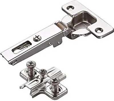 Produktbild von 2 x Salice Topfband 110° Serie 200 Bohrbild T52 Eckanschlag inkl. Kreuz-Montageplatte Höhe 3 mm mit vormontierten Euroschrauben und Langlochverstellung Schrankscharnier von SOTECH