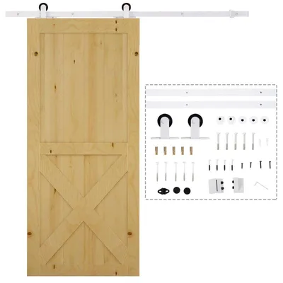 Zdjęcie produktu dla Zestaw okuć do drzwi przesuwnych - system drzwi przesuwnych | Kolor: brązowy | Wymiary: 4 x 0,6 x 183 cm