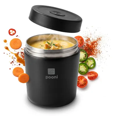 Thermobox 510 ml Edelstahl auslaufsicher schwarz