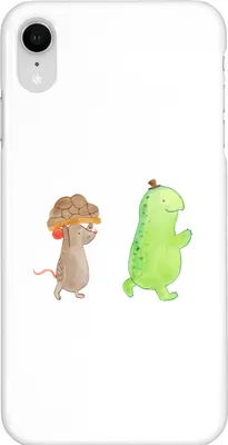 Produktbild von Mr. & Mrs. Panda Iphone XR Handyhülle Schildkröte Maus - Weiß - Geschenk, Freunde, Handy Case, Fröhlich, Hilfe, Premium Kunststoff