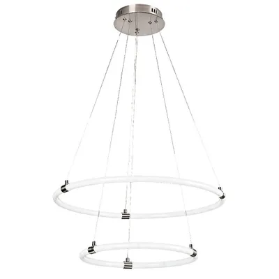 Productafbeelding van Rabalux 72009 Hanglamp Irelia, 55W, 4700lm, zilver-wit, rond, modern, dimbaar, diameter 600mm