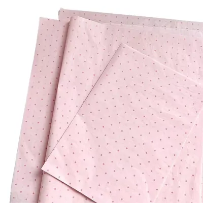 Image de Papier d'emballage, 40 feuilles, motifs de pois roses, idéal pour les cadeaux faits main