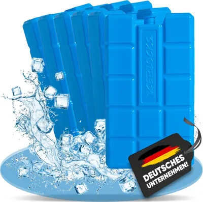Produktbild von 6 Stück NEMT 400 ml Kühlakkus Kühlelemente für Kühltasche oder Kühlbox bis 20 h Kühlpack Kühlakku