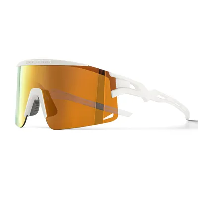Produktbild von ROCKBROS Fahrradbrille Photochromatisch Antibeschlag Outdoorsports UV-Schutz Brille Sportbrille für Damen und Herren Weiße Rahmen/ Polarisierte Gläser
