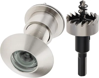 Productafbeelding van Deurspion van massief messing, met een kijkhoek van 220°, diameter 47 mm, geschikt voor deuren van 43-54 mm dik, met privacybescherming