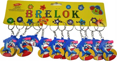 Produktbild von Delfin Schlüsselanhänger Gummi 12er Set - Maritimer Taschenanhänger für Kinder Rucksack