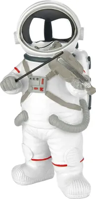 Produktbild von BRUBAKER Dekofigur Astronaut Geiger - 20 cm Weltraum Figur mit Geige - Handbemalte moderne Statue für Musiker - Weiß, Silber