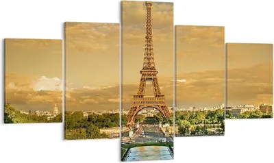 Produktbild von Bild auf Leinwand - Leinwandbild - Eiffelturm Frankreich Paris - 125x70cm - Wand Bild - Wanddeko - Leinwanddruck - Bilder - Kunstdruck - Wanddekoration - Leinwand bilder - Wandkunst - EA125x70-0435